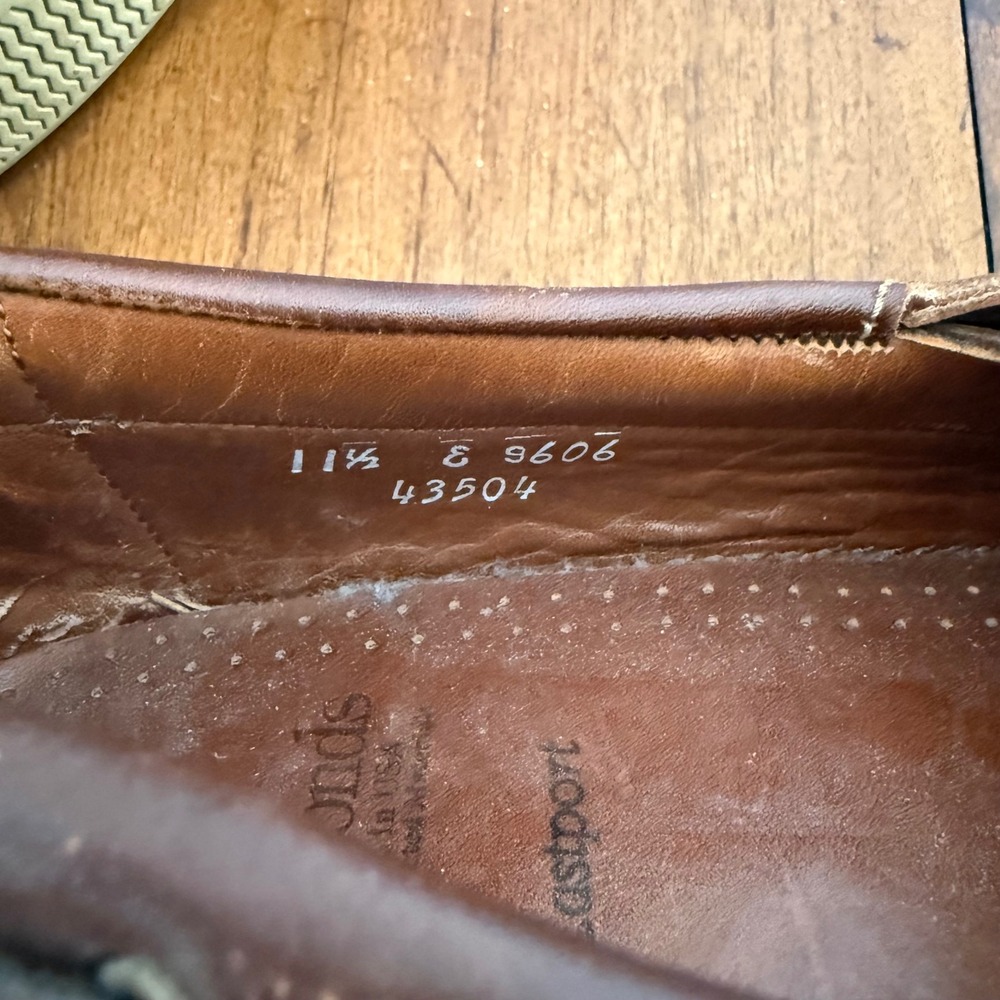 Allen Edmonds Eastport Brown Leather Boat Shoes Mens 11.5 E USA Made - Picture 7 of 7
